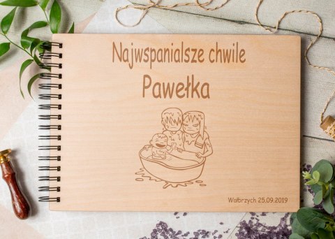 Album drewniany dziecięcy grawer,22x30cm poziom DK3 Album drewniany dziecięcy grawer,22x30cm poziom DK3