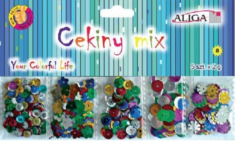 Cekiny metalizowane 5szt. mix | MT-6351 Cekiny metalizowane 5szt. mix | MT-6351