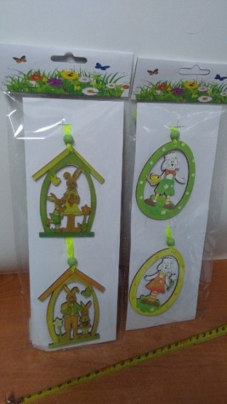 Zawieszka drewniana 2szt WIELKANOC SWF-16114