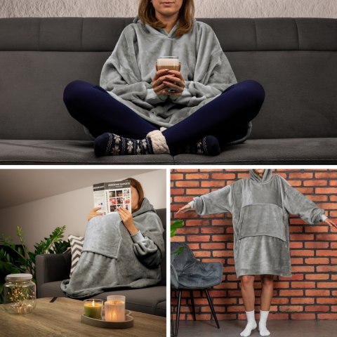 Bluzair Bluza Koc z Kapturem XXL Ciepła Hoodie 4w1 Bluzair Bluza Koc z Kapturem XXL Ciepła Hoodie 4w1
