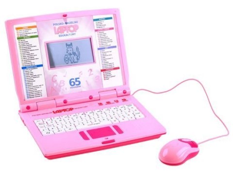 Laptop edukacyjny polsko angielski 65 funkcji różowy Z3321 Laptop edukacyjny polsko angielski 65 funkcji różowy Z3321