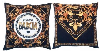 Poduszka 35x35 Stylowa Babcia złote lilie | S183