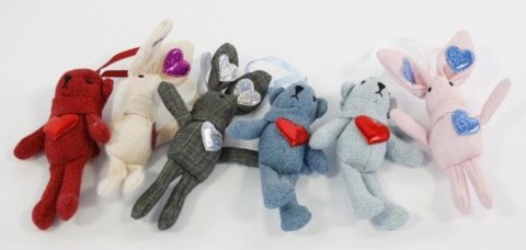 Brelok zwierzak z sercem mix