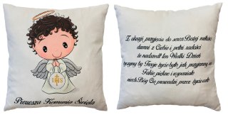 Poduszka dwustronny nadruk Komunia Święta chłopczyk