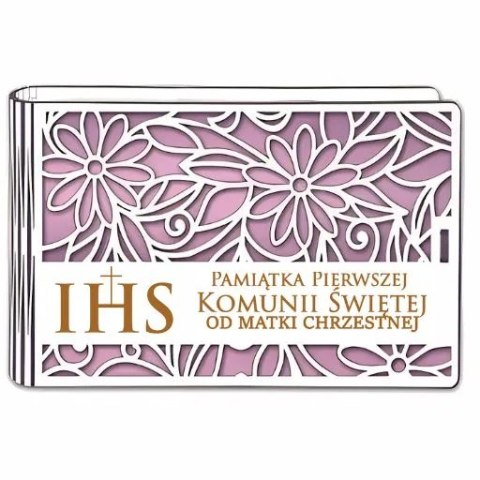 Pudełko na pieniądze banknotówka KOMUNIA - od MATKI CHRZESTNEJ - Ażur 3302A-KOM2R-MC Pudełko na pieniądze banknotówka KOMUNIA - od MATKI CHRZESTNEJ - Ażur 3302A-KOM2R-MC