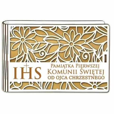 Pudełko na pieniądze banknotówka KOMUNIA - od OJCA CHRZESTNEGO - Ażur 3302A-KOM2Z-OC Pudełko na pieniądze banknotówka KOMUNIA - od OJCA CHRZESTNEGO - Ażur 3302A-KOM2Z-OC