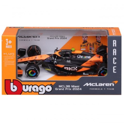 Auto metalowe MCLAREN F1 MCL38 (MIAMI GP) (2024) #4 LANDO NORRIS 1:43 18-38214_4 Auto metalowe MCLAREN F1 MCL38 (MIAMI GP) (2024) #4 LANDO NORRIS 1:43 18-38214_4