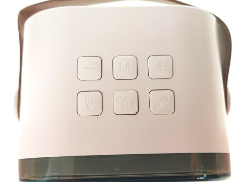 Karaoke, zestaw 2 mikrofonów z głośnikiem bluetooth 8,5 x 8,5 x 7cm z kablem USB Karaoke, zestaw 2 mikrofonów z głośnikiem bluetooth 8,5 x 8,5 x 7cm z kablem USB