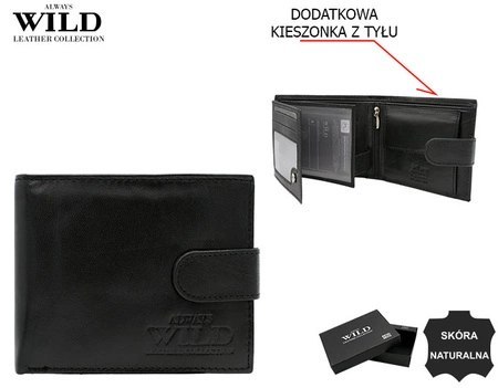 Portfel męski skórzany N992L-P-GTS Black Portfel męski skórzany N992L-P-GTS Black