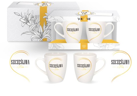 Zestaw 2 kubków 300ml Szczęśliwa z Nim / Nią YOU&ME Zestaw 2 kubków 300ml Szczęśliwa z Nim / Nią YOU&ME
