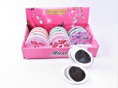 Lusterko kieszonkowe dwustronne 7cm MIX WZORÓW