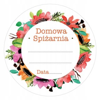 Naklejki 12szt domowa spiżarnia przetwory słoiki 55mm