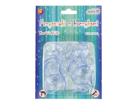 Przyssawki z obrotowymi haczykami 3cm 20szt. PH-9617 Przyssawki z obrotowymi haczykami 3cm 20szt. PH-9617