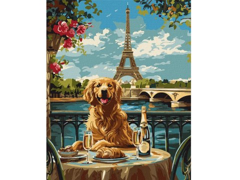 Zestaw do malowania po numerach Retriever w Paryżu KHO6627 40x50 AP0060